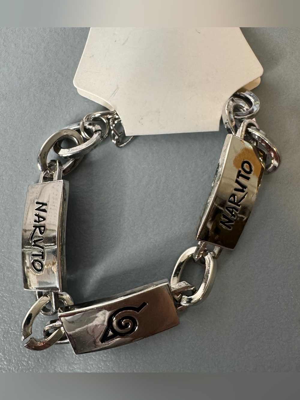 Naruto anime Silver-Tone Charm Bracelet - Silver adjustable